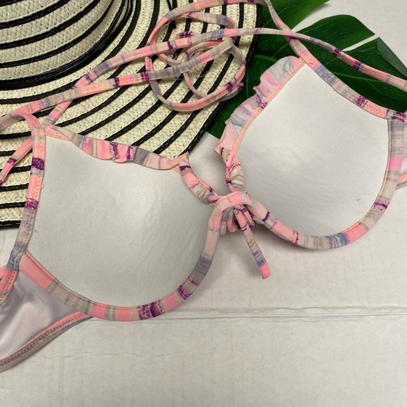 Victoria’s Secret Striped Ruffled Bikini Top - Picture 2 of 4